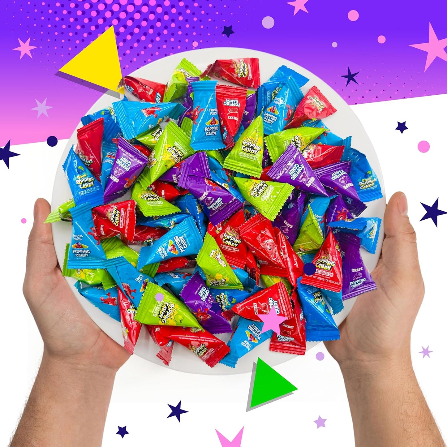 Popping Candy Assortment | 40 Mini Packs | Popping Rocks Candy Individually Wrapped | Sour & Sweet Assorted Fruit Flavors for Goodie Bags, Pinatas & Party Favors