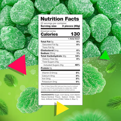 Spearmint Leaves | 2 Pound Bag | Jelly Candy | Soft Refreshing Sweets