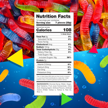 Gummy Worms Candy | 1 Pound Bag | Assorted Fruit Flavored | Gummy Candy with Chewy Texture | Classic Gummi Worms for Parties, Snacking and Candy Buffets