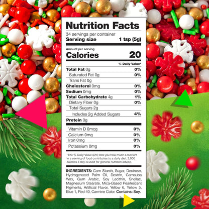 Sprinkles Mix Christmas, Sprinkles for Cake Decorating, 6 Oz Bag