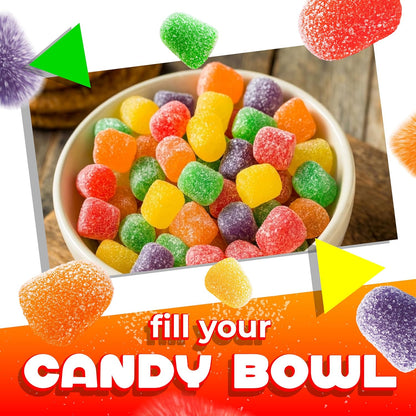 Gum Drops Jelly Candy | 1 Lb Bag | Assorted Fruit Flavors | Nostalgic Candy | Chewy Gumdrops in Strawberry, Orange, Grape, Lime & Pineapple | Old Fashioned Jellies