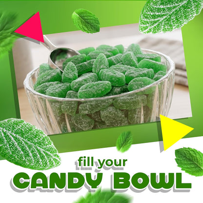 Spearmint Leaves | 1 Pound Bag | Soft Spearmint Candy | Old Fashioned Jelly Candy for Retro Buffets, Holidays, Snacking & Gifting | Classic Refreshing Treat