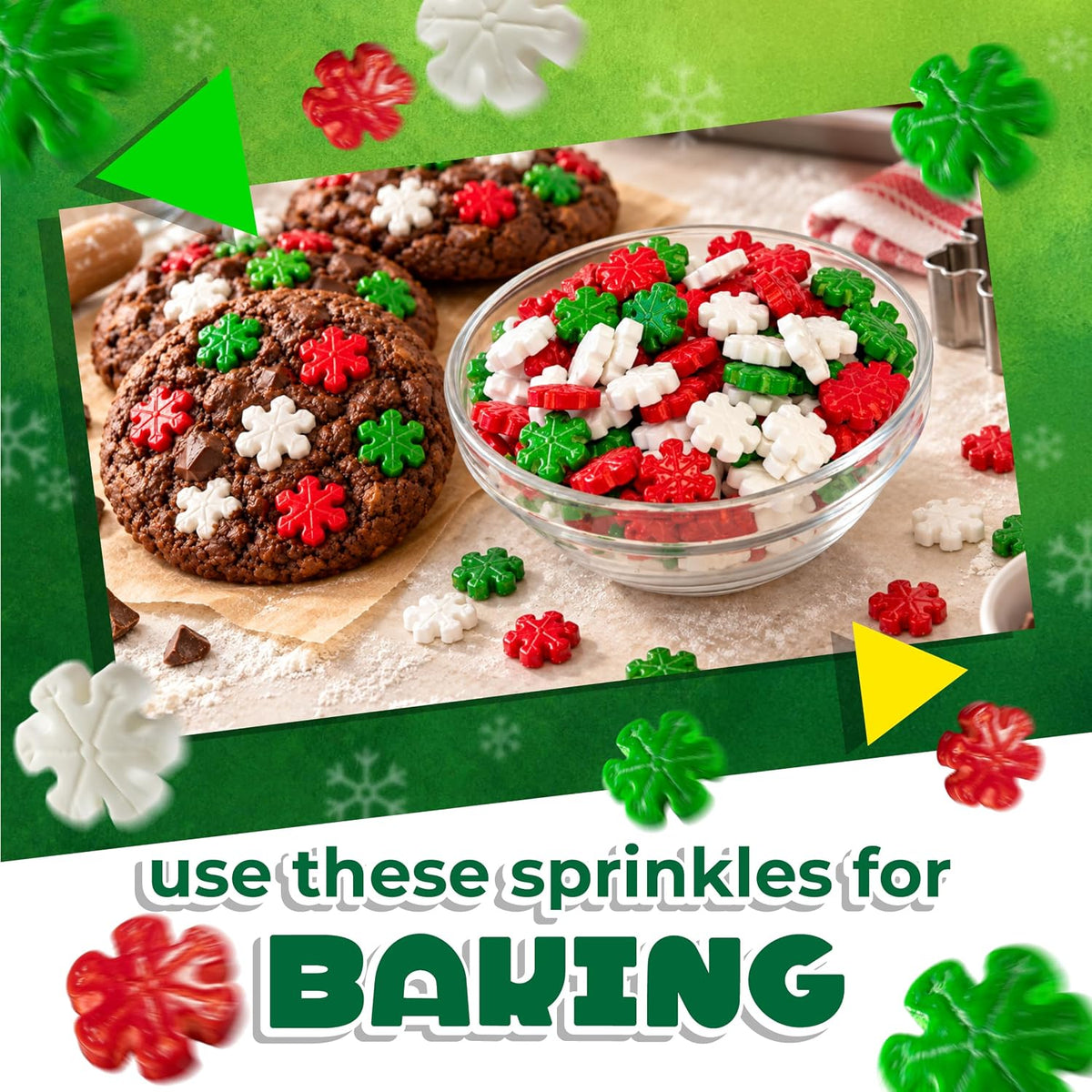 Christmas Sprinkles, Holiday Sprinkles for Baking, 6 Oz Bag