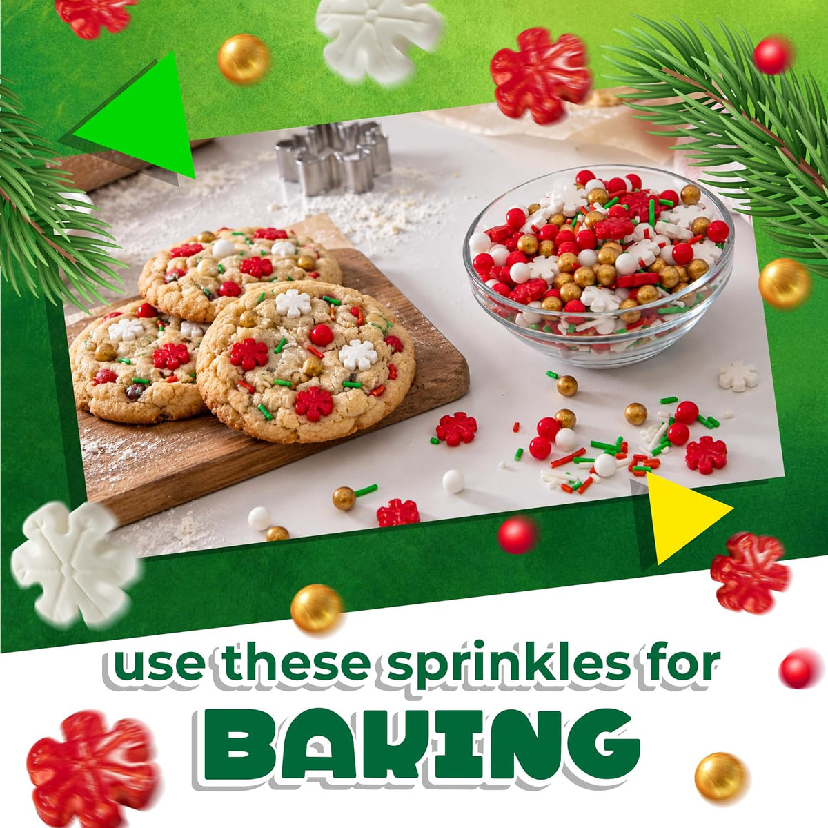 Sprinkles Mix Christmas, Sprinkles for Cake Decorating, 6 Oz Bag