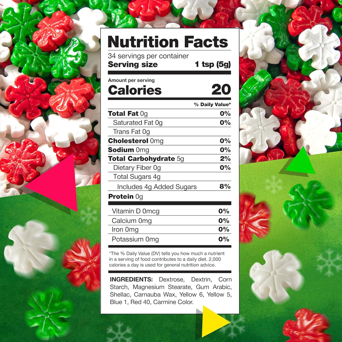 Christmas Sprinkles, Holiday Sprinkles for Baking, 6 Oz Bag