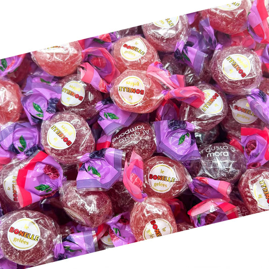 Bonelle Italian Berry Jelly Candy | 1 Pound Bag | Naturally Flavored Dye Free Candy | Strawberry, Raspberry, Blackberry, Blueberry | Vegan Gourmet Jellies