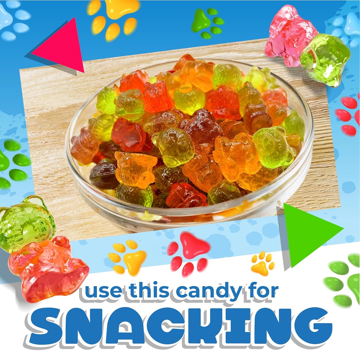 Sugar Free Gummi Bears | 1 Pound Bag | 3D Bears | Sugar Free Candy in Assorted Fruit Flavors | Sugarless Gummies for Snacking and Gifting | Fun Chewy Treat