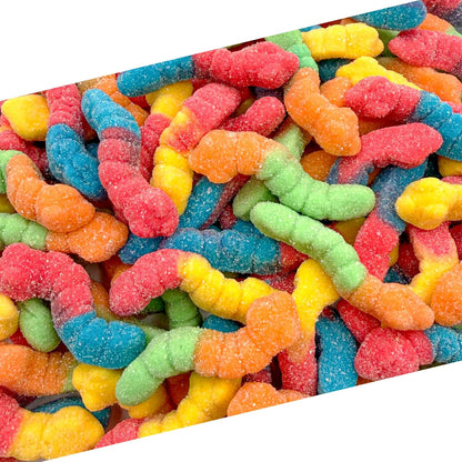 Sour Gummy Worms Candy, Fruit Flavored Sour Gummies, 1 Lb Bag | Chewy Candy for Goodie Bags, Classic Gummy Candy