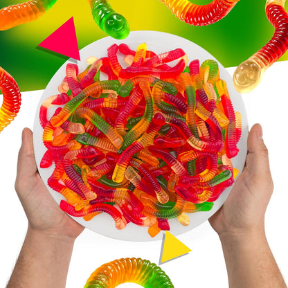 Halloween Gummy Worms, Chewy Candy, Fruit Flavored, 1 Lb Bag