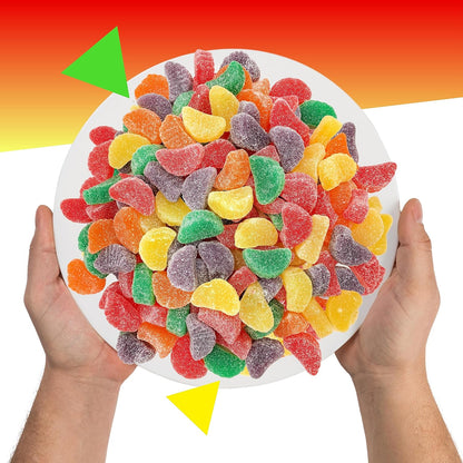 Fruit Slices Candy | 2 Pound Bulk Bag | Assorted Sugar Coated Jelly Candies in Strawberry, Orange, Lemon, Grape, Apple Flavors | Old Fashioned Candy
